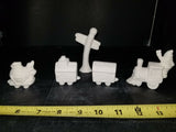 5pc Santa Claus Christmas Train Set Ready to Paint Unpainted