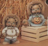 2 Scarecrow Teddy Bear Halloween Ready to Paint Unpainted Bisque