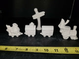 5pc Santa Claus Christmas Train Set Ready to Paint Unpainted