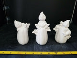 3 Ghost on Pumpkins Halloween Ready to Paint  Unpainted Ceramic Bisque