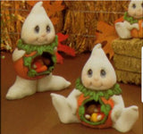 2 Clay Magic Pumpkin Belly Medium Halloween Ghosts