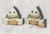 2 Clay Magic Small Pumpkin Belly Halloween Ghosts Unpainted or Handpainted