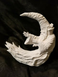 Crescent Shaped Wizard Fantasy Unpainted Ceramic Bisque