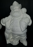 Fireman Santa w/ Dalmation Dog Christmas  Unpainted Ceramic Bisque Ready To Paint