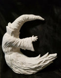 Crescent Shaped Wizard Fantasy Unpainted Ceramic Bisque