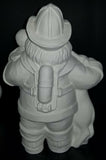 Fireman Santa w/ Dalmation Dog Christmas  Unpainted Ceramic Bisque Ready To Paint