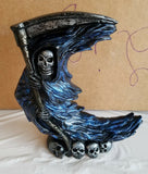 Crescent Shaped Grim Reaper Fantasy Unpainted Ceramic Bisque