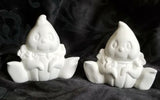 2 Clay Magic Small Pumpkin Belly Halloween Ghosts Unpainted or Handpainted