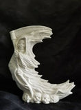 Crescent Shaped Grim Reaper Fantasy Unpainted Ceramic Bisque