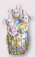 Clay Magic Bunny on Fence Unpainted Ceramic Bisque