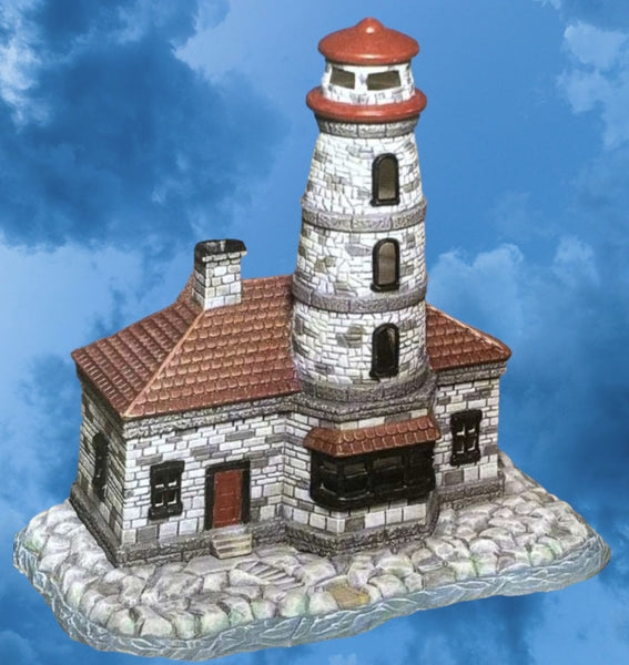 Lighthouse Ocean Shop Village House Unpainted Ceramic Bisque VIP 1432