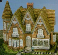 Mansion Village House Unpainted Ceramic Bisque VIP