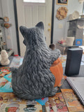 Big Cat w/ Pumpkin Halloween Unpainted Ceramic