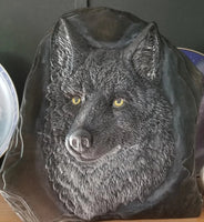 Wolf Head On Rock Ready to Paint, Unpainted Ceramic Bisque