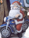 Motorcycle Biker Santa Unpainted Ceramic Bisque Ready To Paint
