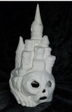 Skull Castle Fantasy w/ Holes In Front Unpainted Ready to Paint Ceramic Bisque