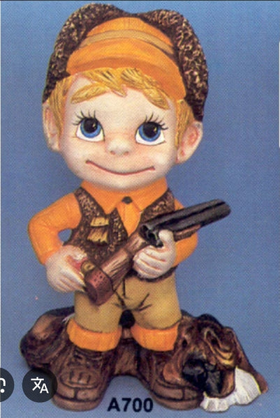 Smiley Hunter Unpainted Ceramic Bisque