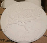 Pegasus Round Lidded Box Ready to Paint Unpainted Bisque