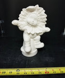 Poinsettia Kid on Flower Pot Ready to Paint, Unpainted Ceramic Bisque