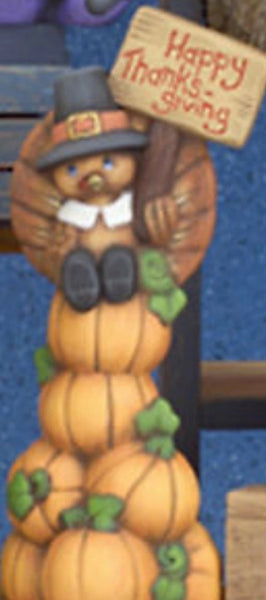 Thanksgiving  Turkey On Pumpkin Stack Ready to Paint Unpainted Ceramic Bisque