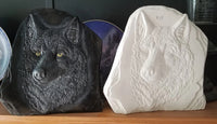 Wolf Head On Rock Ready to Paint, Unpainted Ceramic Bisque