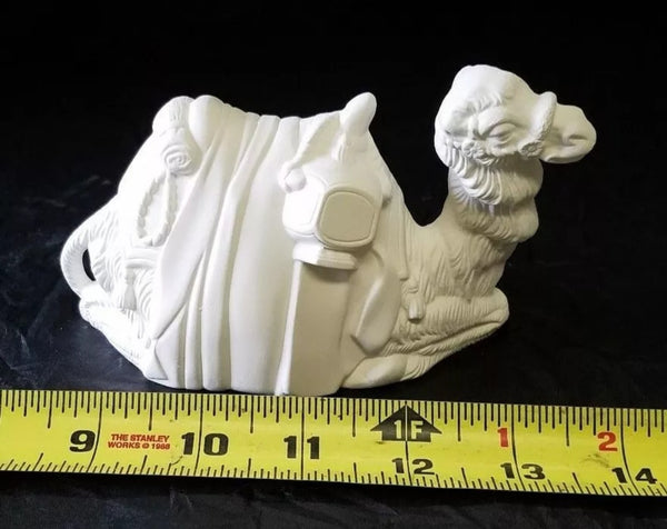 Laying Down Nativity Camel Ready to Paint, Unpainted, You Paint Ceramic Bisque