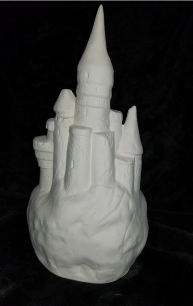 Skull Castle Fantasy w/ Holes In Front Unpainted Ready to Paint Ceramic Bisque