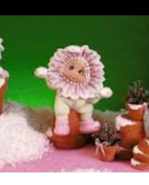 Poinsettia Kid on Flower Pot Ready to Paint, Unpainted Ceramic Bisque