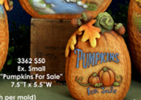 Chiseled Pumpkin w/ saying Halloween Garden unpainted