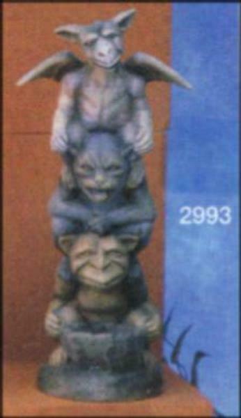 Gargoyle Stack Halloween Ready to Paint Unpainted, You Paint Ceramic Bisque