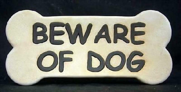 Beware of Dog Bone Animal Garden Sign Unpainted