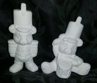 Christmas Teddy Bear Soldiers Ready to Paint, Unpainted Ceramic Bisque