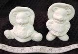 2 Scarecrow Teddy Bear Halloween Ready to Paint Unpainted Bisque