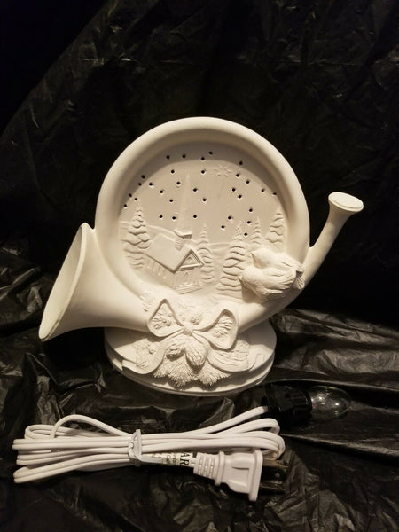 Christmas Silent Night French Horn w/ Night Light Christmas – K & C Ceramics
