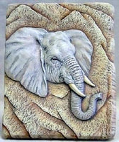 Elephant Plaque Animal Unpainted Ceramic Bisque Ready To Paint