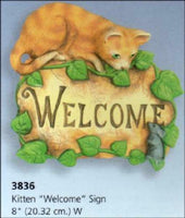 Cat Welcome Sign Animal Ready to Paint Unpainted, You Paint Ceramic Bisque
