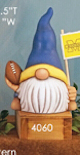 Football Gnome Ready to Paint, Unpainted, You Paint Ceramic Bisque