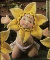 Daffodil Baby on Knees Children Ready to Paint, Unpainted Ceramic Bisque