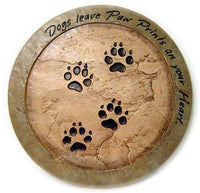 Dog Prints Stone Animal Garden Ready to Paint Unpainted Ceramic Bisque