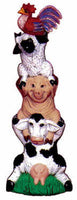 Farm Cow Rooster Pig Stack Animal Unpainted Ceramic Bisque Ready To Paint