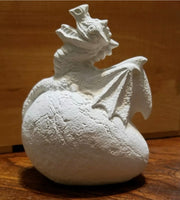 Baby Dragon in Egg Unpainted Ceramic Bisque