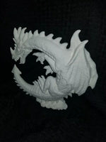 Crescent Shaped Dragon Unpainted Ceramic Bisque