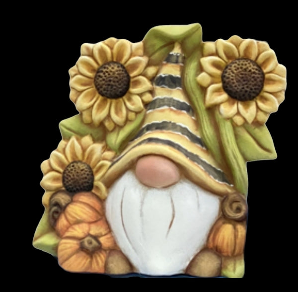 Clay Magic Sunflower Gnome Truck Insert Unpainted Ceramic Bisque