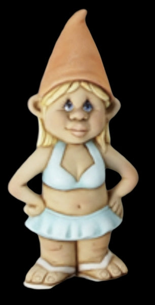 Clay Magic Female Bikini Beach Gnome Unpainted Ceramic Bisque