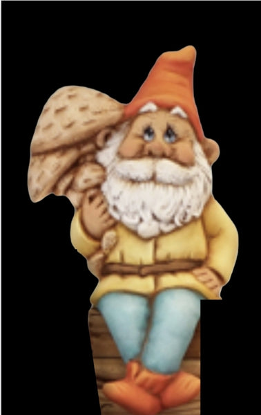 Clay Magic Male Shelf Sitting Mushroom Gnome Unpainted Ceramic Bisque