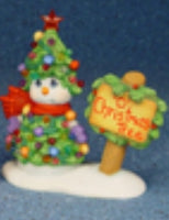 O' Christmas Tree Snowman by Clay Magic Ready To Paint  Unpainted Ceramic Bisque
