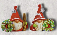 Clay Magic 2 Christmas Gnome With Wreaths Unpainted Ceramic Bisque