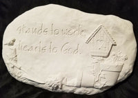 Hands To Work Garden Rock Stone Plaque Ready to Paint Unpainted Bisque