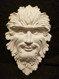 Green Man Leaf Mask Garden  Ready To Paint Unpainted Ceramic Bisque