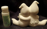 Halloween Ghost Cuddle w/ Sunflower Unpainted  Ceramic Bisque Ready To Paint